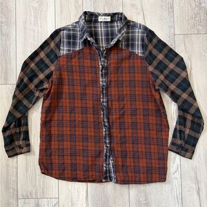 Natural Life Multi Color Plaid Patchwork Flannel size medium
